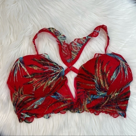 PINK VS Palm Print Date Plunge Push-Up Medium - Picture 14 of 14